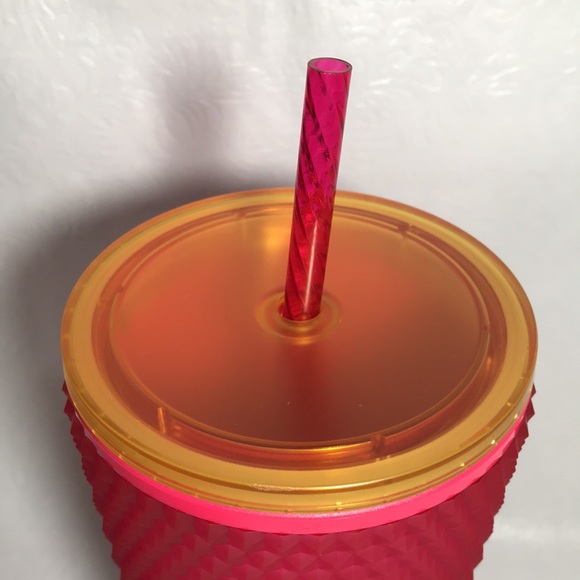 Starbucks NEW Ruby Pink 24 Ounce Cold Studded Bling Tumbler Cup Never Used - Picture 3 of 7